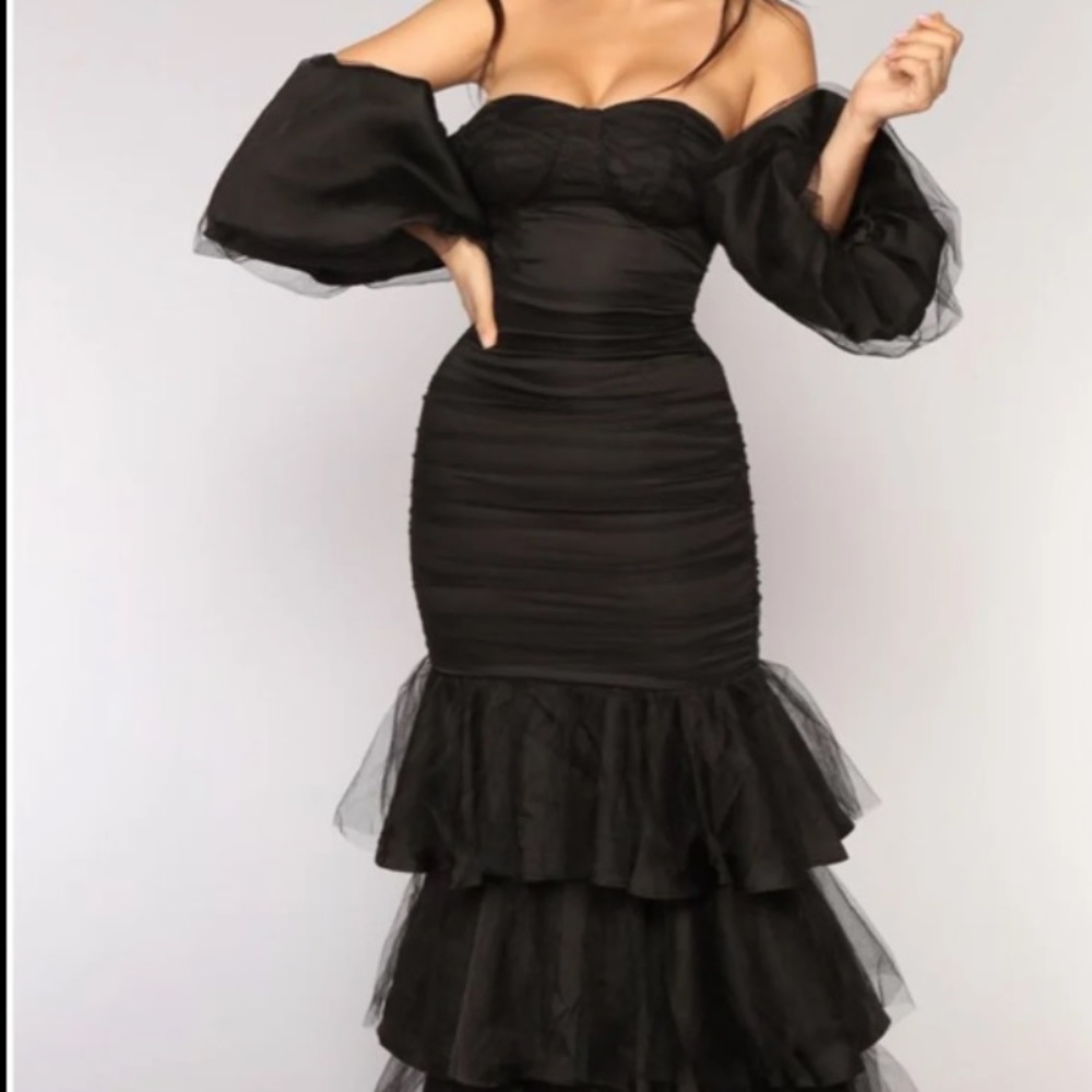 Black tulle mermaid dress